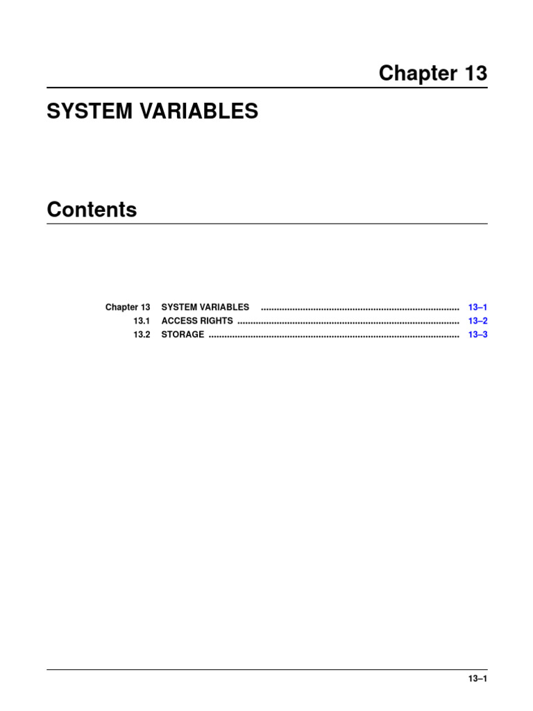 KAREL System Variables Guide | PDF | Variable (Computer Science) | Data ...