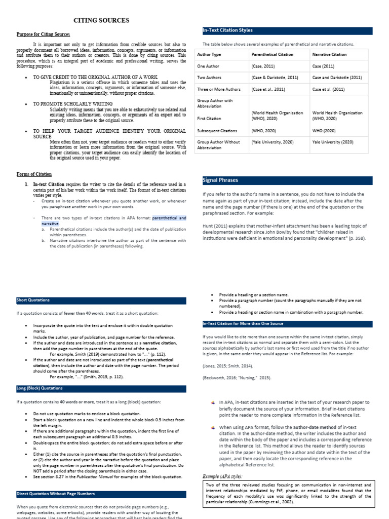 Citing Sources 4 | PDF | Citation | Apa Style