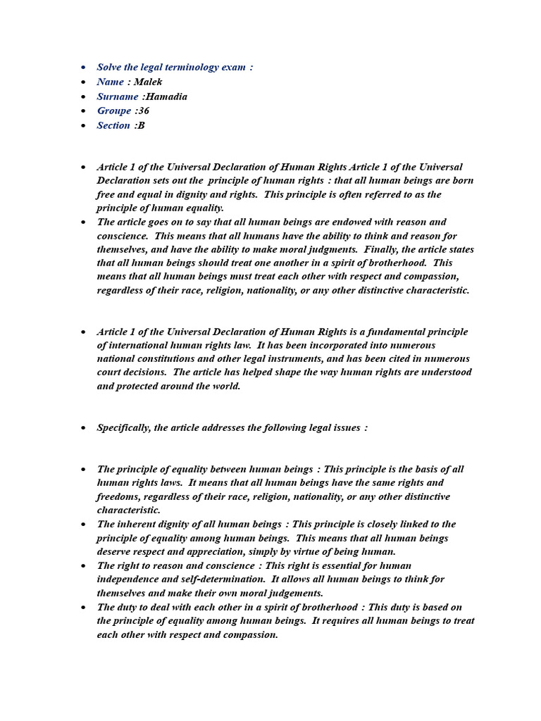 Understanding Article 1 of Human Rights | PDF | Human Rights | Dignity