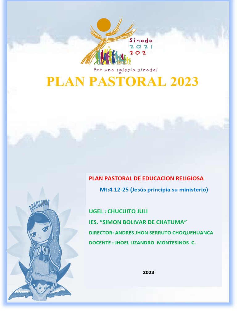 Plan Pastoral IES SIMON BOLIVAR - 2023 | PDF | Iglesia Católica ...