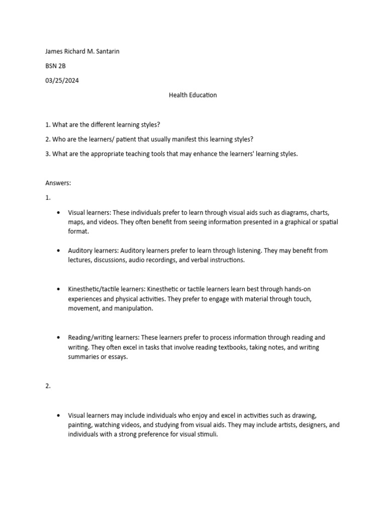 Understanding Learning Styles and Tools | PDF | Learning Styles | Learning