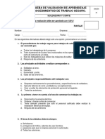 2.4.5 Prueba de Validación de Aprendizaje PTS - Soldadura y Corte.