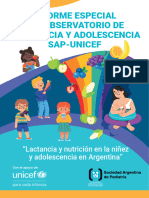 Lactancia y Nutrición en La Niñez y Adolescencia en Argentina