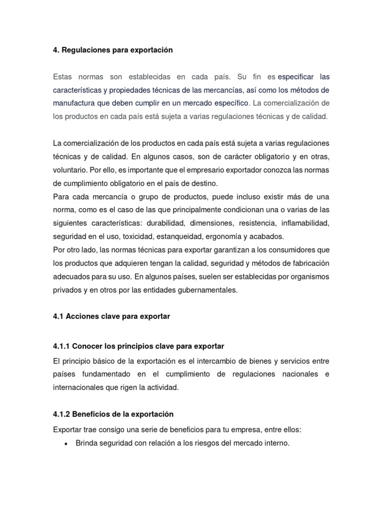 Regulaciones y Documentos para Exportar | PDF | El comercio ...