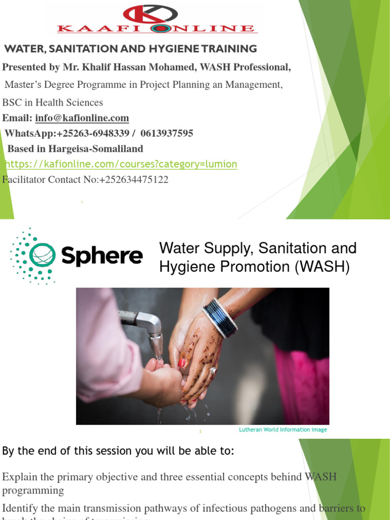 WASH Training Overview and Standards | PDF | Wash | Sanitation