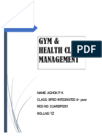 Gym and Health Club Management ASHOK P K.