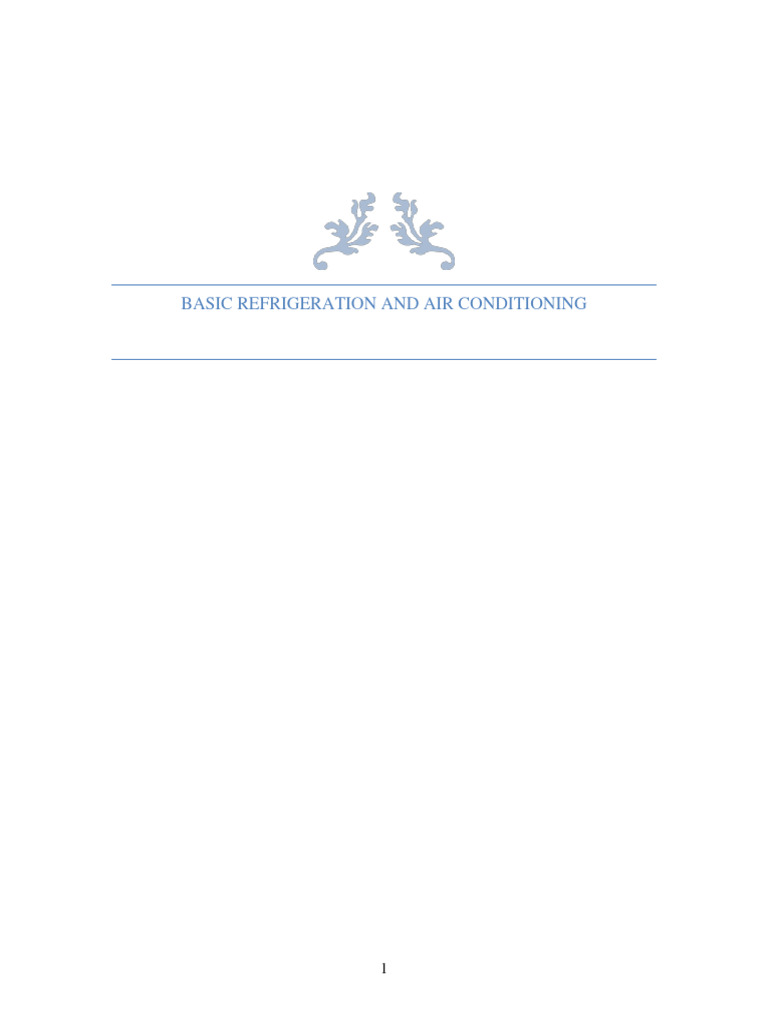 Basic Refrigeration Course Module | PDF | Electric Motor | Electric Current