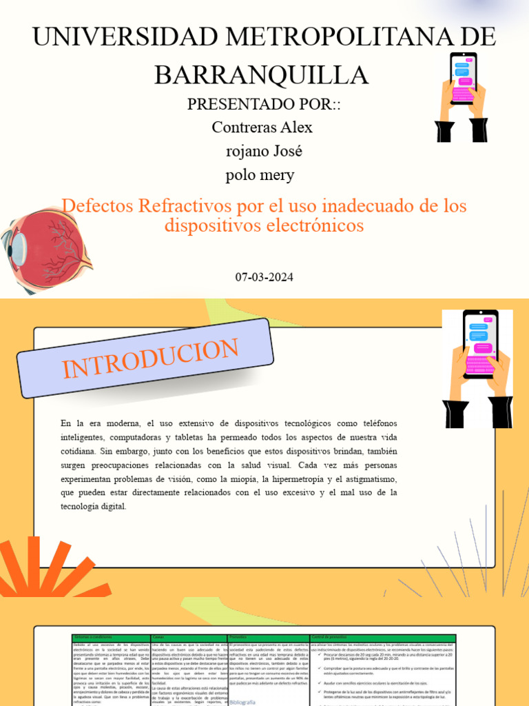 Defectos Visuales por Uso de Pantallas | PDF | Optometría