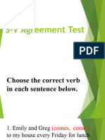 S-V Agreement Test