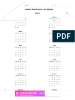 Calendario de Colombia 2024 Con Festivos