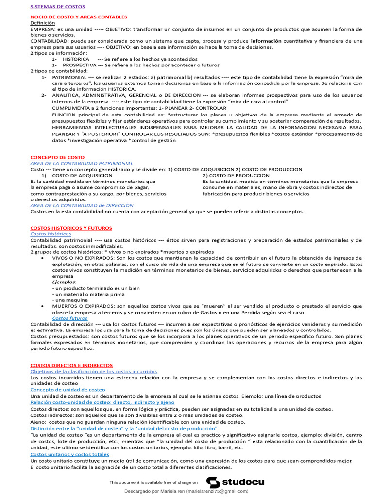 Sistemas de Costos y Contabilidad Empresarial | PDF | Contabilidad | Costo