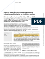 ESC 2020 Infective endocarditis and neurologic events - indications and timing for surgical interventions