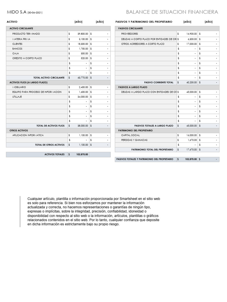 Balance Financiero MIDO S.A. 2021 | PDF | Hoja de balance | Economía ...