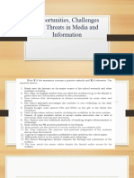 Opportunities, Challenges and Threats in Media And