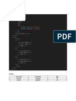 Tables: Program:: Doctype HTML Head Style