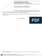 Termo de Ciência Eletrônica: Prefeitura Municipal Do Natal Semut - Secretaria Municipal de Tributação