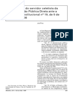 Estabilidade Do Servidor Celetista Da Administração Pública Direta Ante A Emenda Constitucional Nº 19, de 5 de Junho de 1998