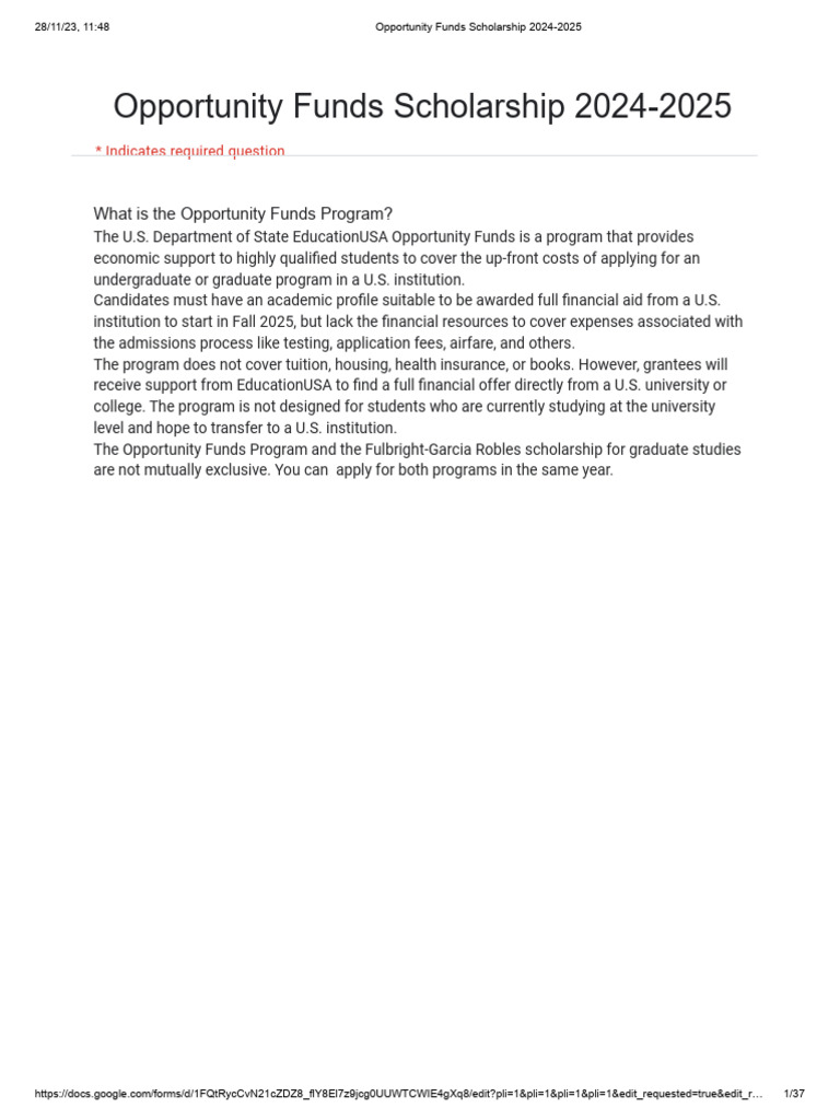 Opportunity funds 2024 25 google forms download free pdf income