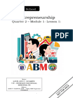 WEEK 1 - ABM Entrepreneurship - Q4The 4Ms of Production in Relation To The Business Opportunity 14 Pages 1