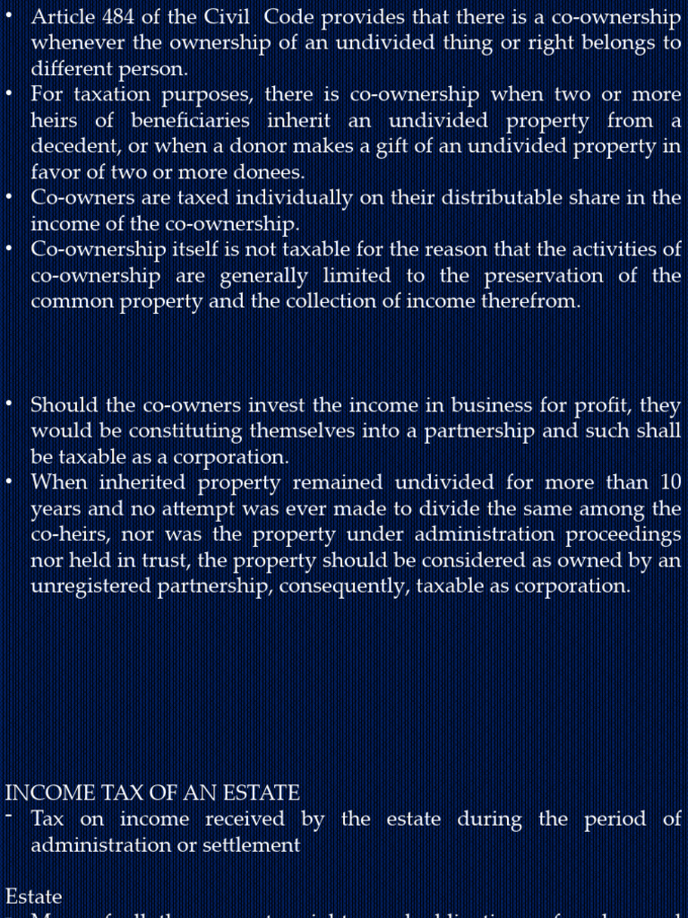 Co-Ownership and Trust Taxation Guide | PDF | Tax Deduction ...