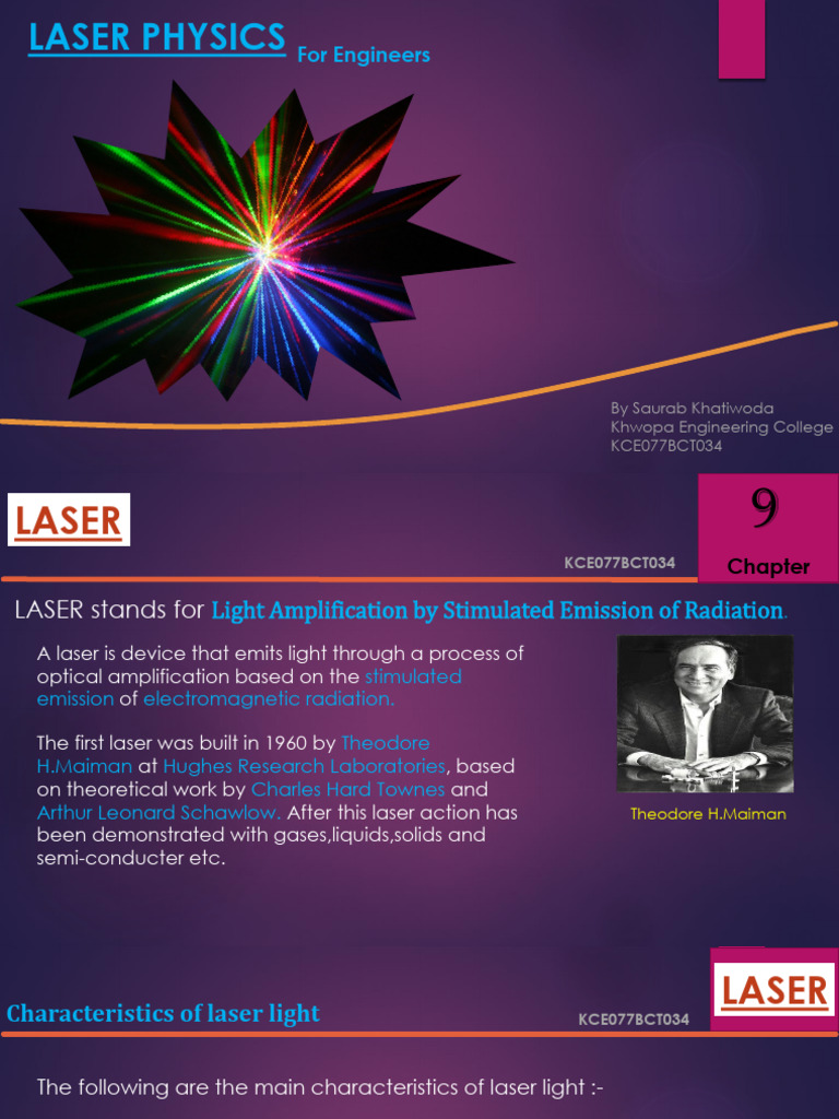 Laser Physics Fundamentals for Engineers | PDF | Laser | Emission Spectrum