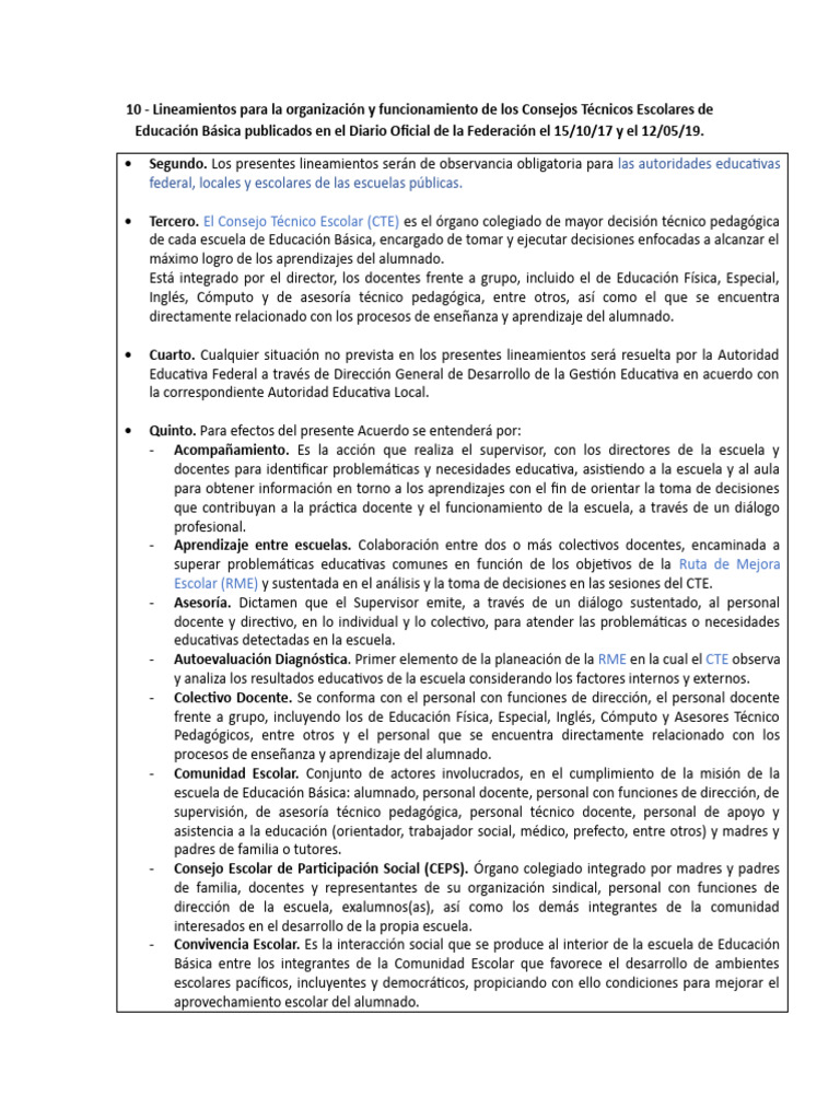 Lineamientos Para La Organización Y Funcionamiento De Los Consejos