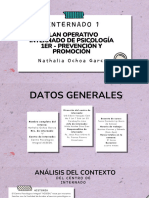 PLAN OPERATIVO INTERNADO DE PSICOLOGÍA 1er - PREVENCIÓN Y PROMOCIÓN