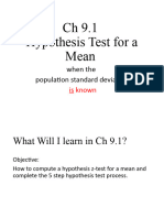 Notes CH 9.1 Z - Test - For - A - Mean