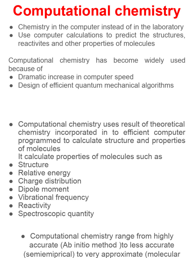 Ab Initio Methods in Computational Chemistry | PDF | Ab Initio Quantum ...