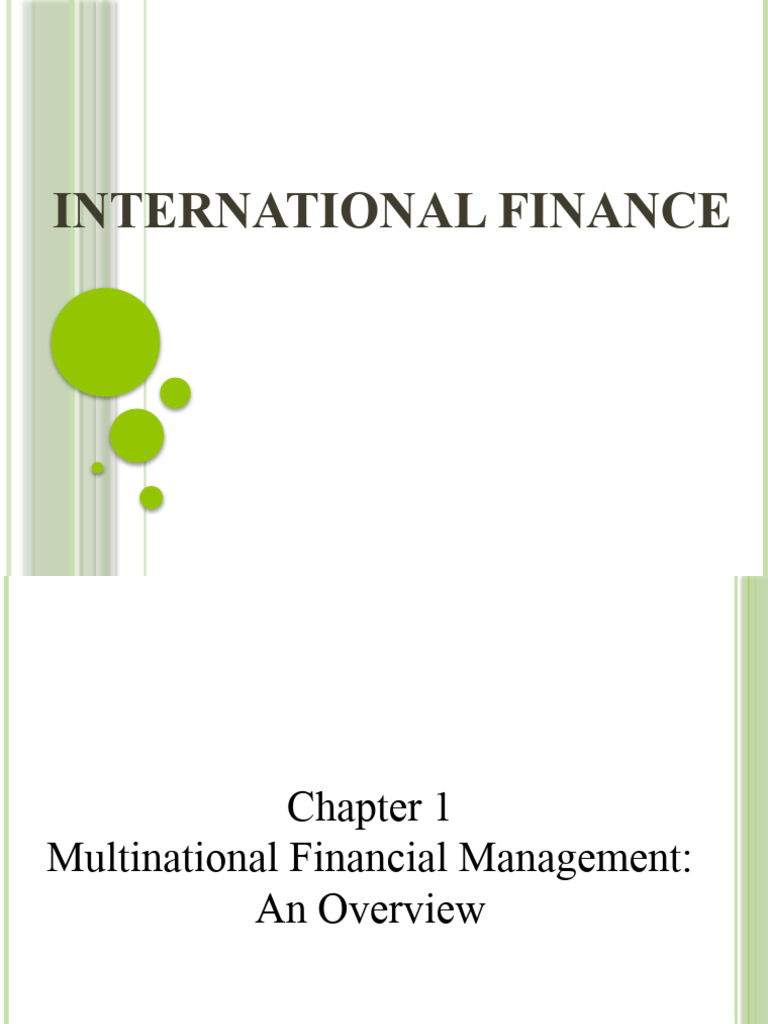 Chapter 1 Multinational Finance Management Overview Pdf