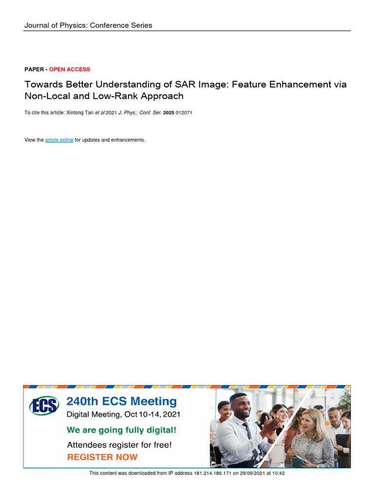 Towards Better Understanding of SAR Image Feature | PDF | Imaging ...