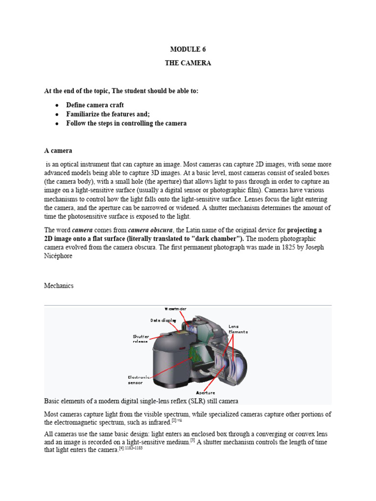 Understanding Camera Basics | PDF | Camera | Exposure (Photography)