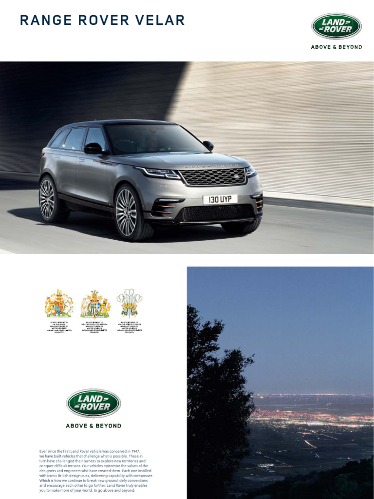 2020 Range Rover Velar Overview | PDF | Four Wheel Drive | Smartphone