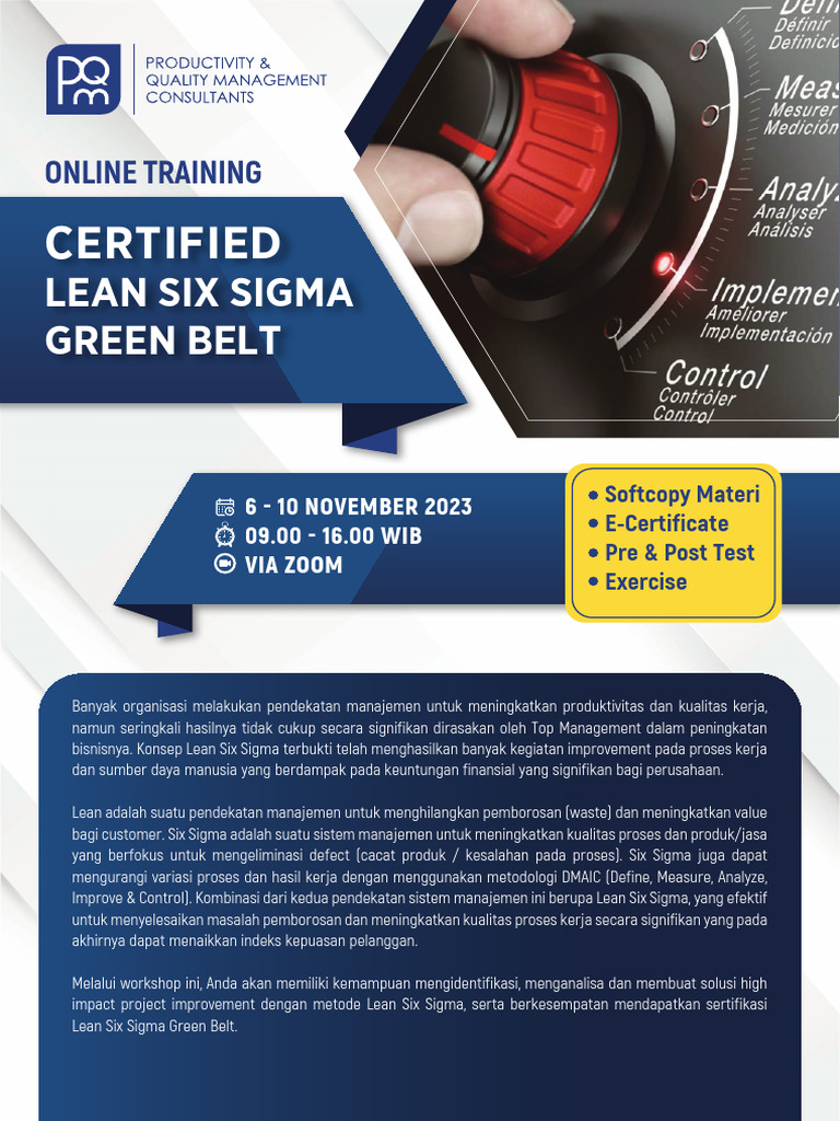 Pelatihan Lean Six Sigma Green Belt | PDF | Teknologi & Rekayasa