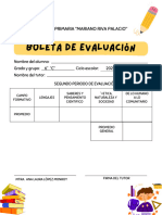 Boleta de Calificaciones Evaluación Preescolar Simple Amarillo