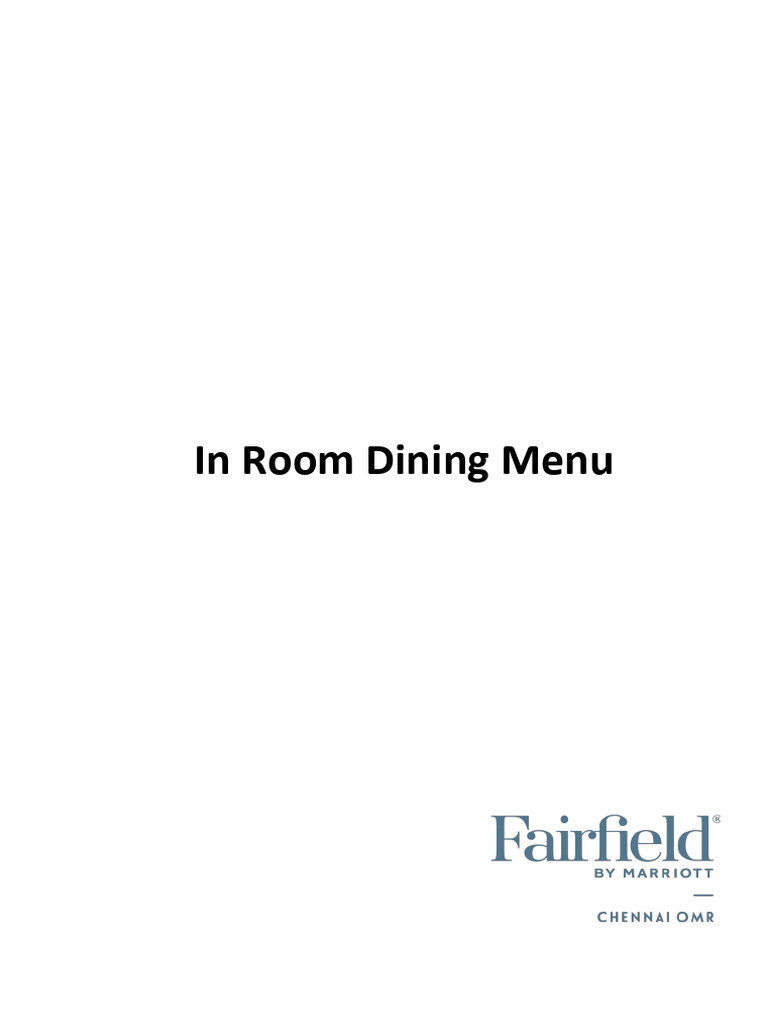 Fairfield by Marriott Dining Menu | PDF | Indian Cuisine | Pancake