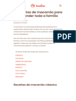 91 receitas de macarrão para surpreender toda a família