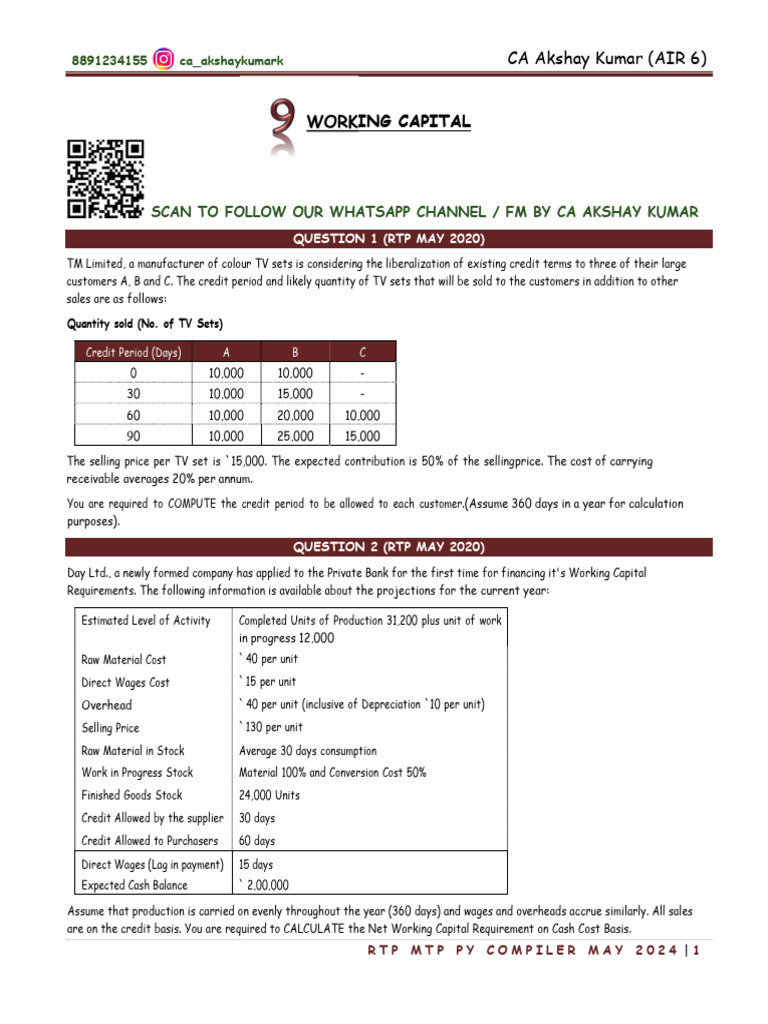 Working Capital | PDF | Factoring (Finance) | Finance & Money Management