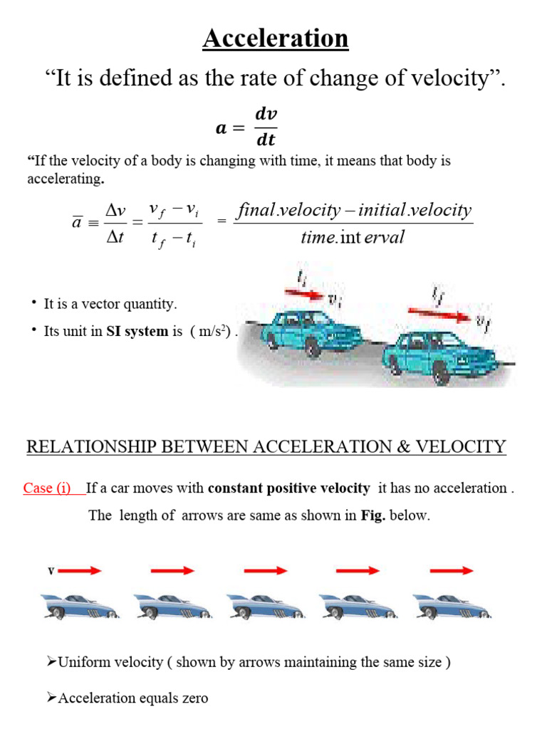 Understanding Acceleration and Motion | PDF | Acceleration | Velocity