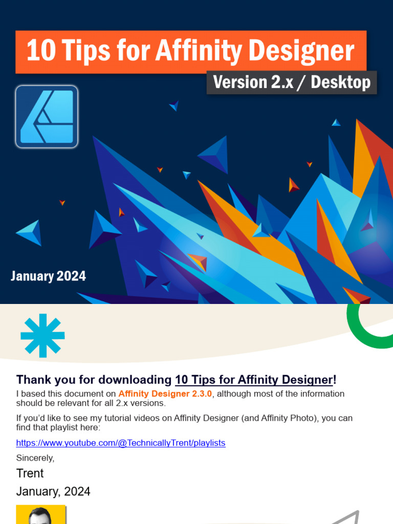 Affinity Designer 10 Tips 2024 Jan 01 | PDF | Software | Computing