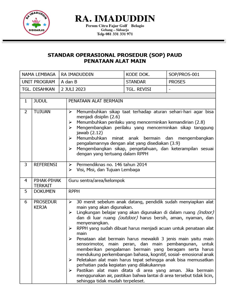 Sop Ra Imaduddin | PDF | Pengembangan Diri