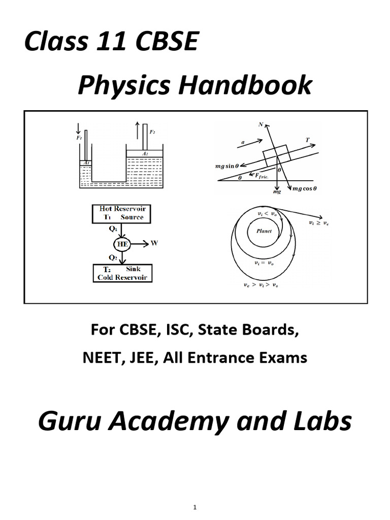 Class 11 Physics Handbook for Exams | PDF | Velocity | Observational Error