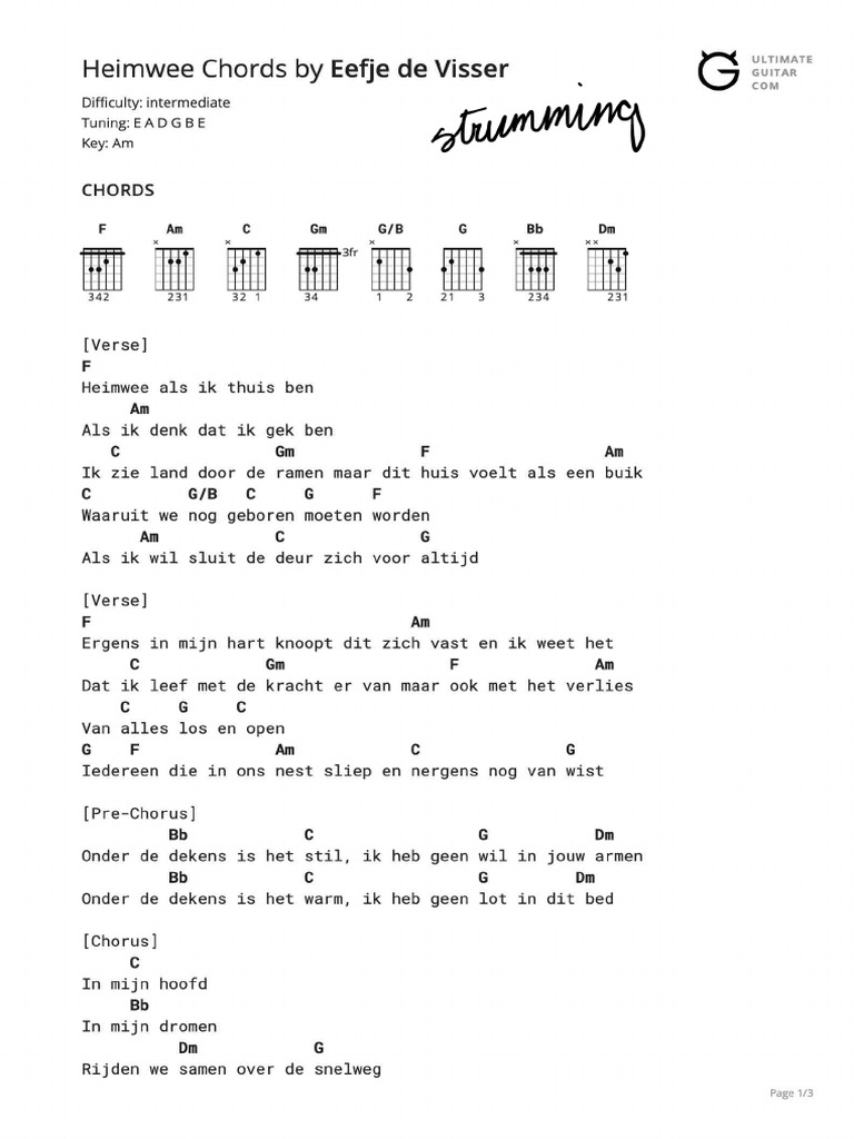 heimwee-chords-pdf