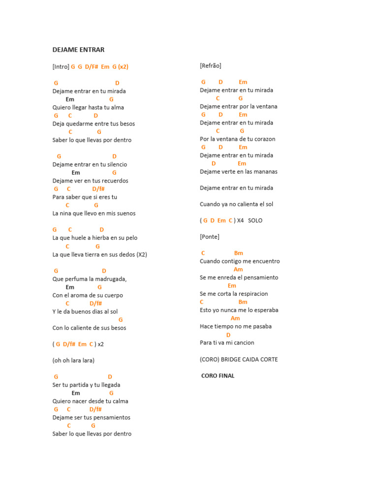 Letras de Canciones Variadas | PDF