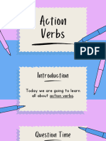 Action Verbs Presentation in Purple Blue Bold Style