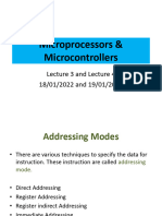 Microprocessors & Microcontrollers: Lecture 3 and Lecture 4 18/01/2022 and 19/01/2022