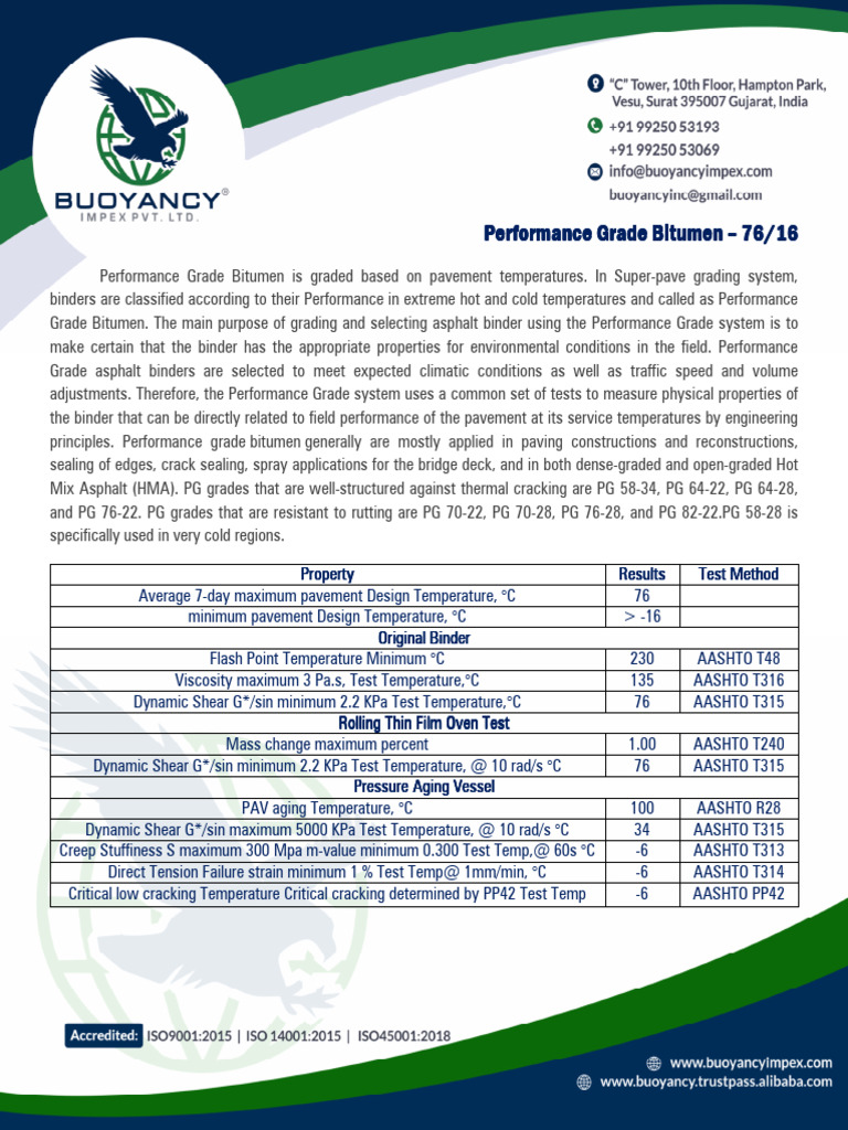 Performance Grade Bitumen Overview | PDF | Road Surface | Materials Science