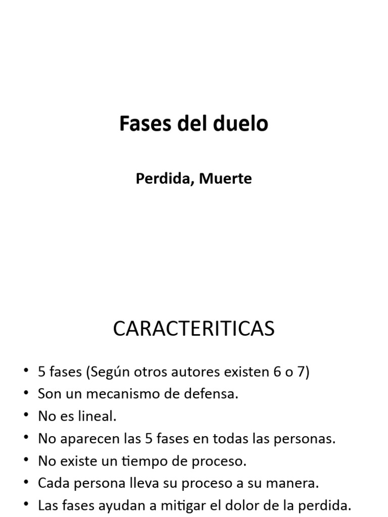 Fases Del Duelo Taller Pdf Depresión Estado De ánimo Dolor