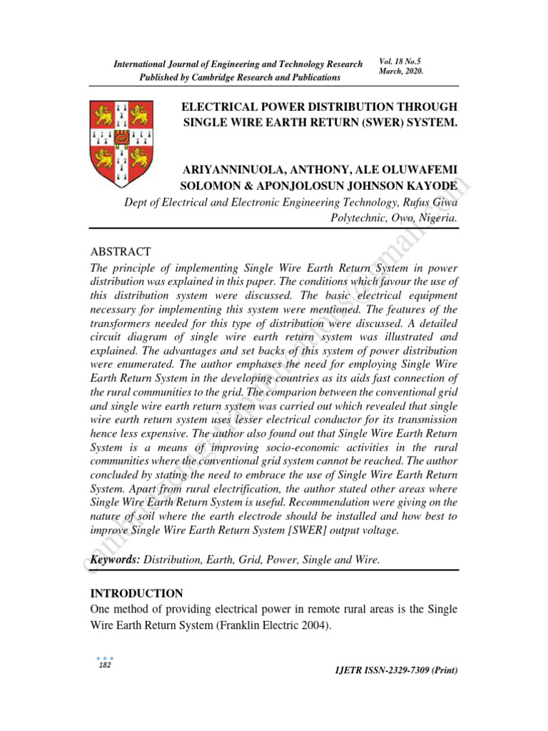 SWER System for Rural Power Distribution | PDF | Electric Power ...