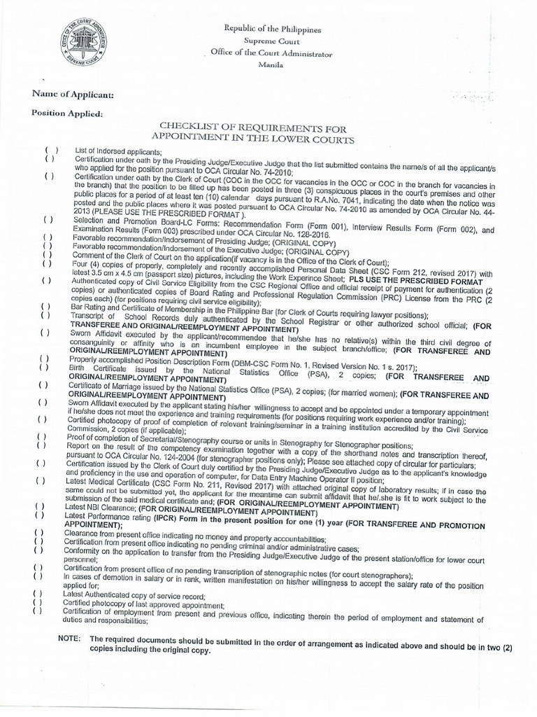 Checklist pdf